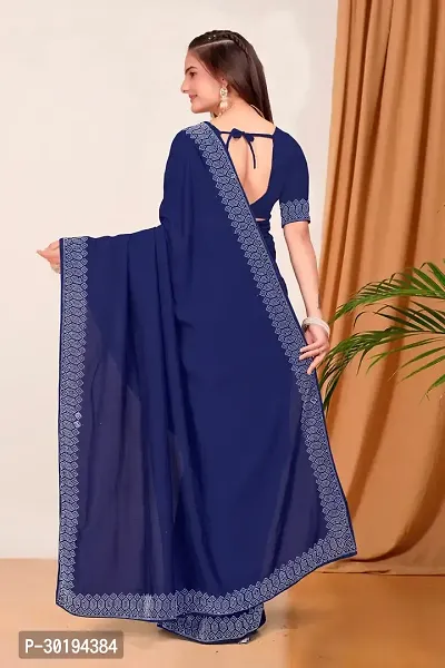 Stylish Georgette Embelished Sarees With Blouse-thumb2