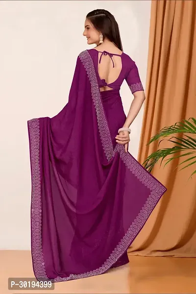 Stylish Georgette Embelished Sarees With Blouse-thumb2