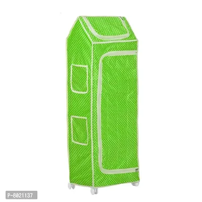 Multipurpose Premium Plastic Baby almirah, Kids Wardrobe, Cloth Organizer, Folding almirah, Toy Box (5 Shelf, Green)-thumb0