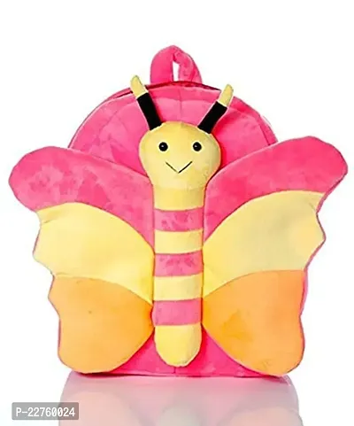 JcmSoft Plush Fabric Butterfly School Bag for Baby Boys and Girls (Pink)