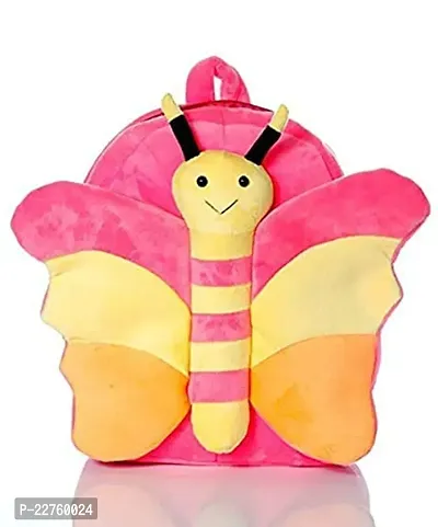 JcmSoft Plush Fabric Butterfly School Bag for Baby Boys and Girls (Pink)-thumb0