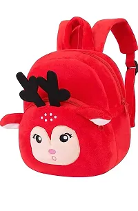 JSRe Red Deer Funny Kids School Bag Soft Plush Backpacks Cartoon Boys Girls Baby (2-5 Years)-thumb1
