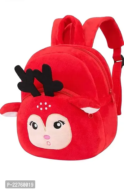 JSRe Red Deer Funny Kids School Bag Soft Plush Backpacks Cartoon Boys Girls Baby (2-5 Years)-thumb2