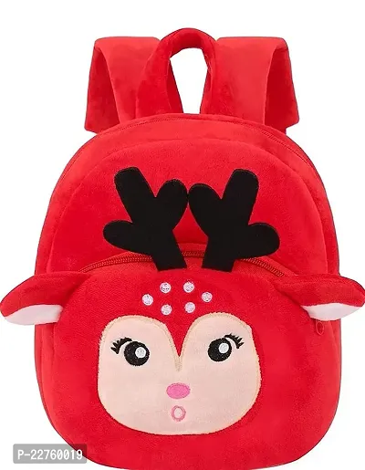 JSRe Red Deer Funny Kids School Bag Soft Plush Backpacks Cartoon Boys Girls Baby (2-5 Years)-thumb0