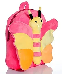 JcmSoft Plush Fabric Butterfly School Bag for Baby Boys and Girls (Pink)-thumb2