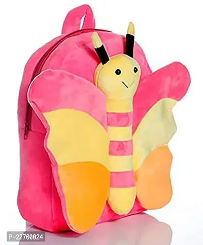 JcmSoft Plush Fabric Butterfly School Bag for Baby Boys and Girls (Pink)-thumb3