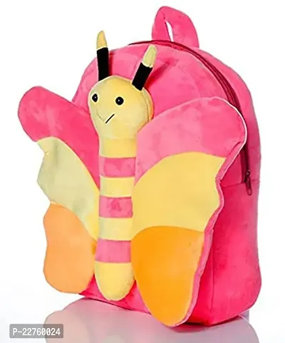 JcmSoft Plush Fabric Butterfly School Bag for Baby Boys and Girls (Pink)-thumb2