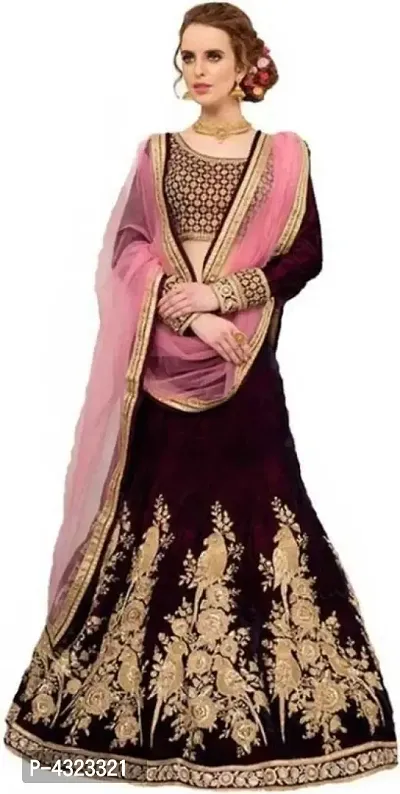 Ramkrupa Creation Woman's Tafeta Satin Silk embroideredry lehenga choli.