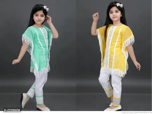 Stylish Girls Cotton Top with Bottom Set Pack of 2-thumb0