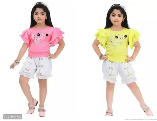 Stylish Girls Cotton Top with Bottom Set Pack of 2-thumb0