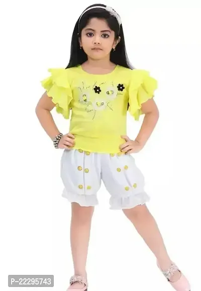 Stylish Girls Cotton Top with Bottom Set Pack of 1-thumb0