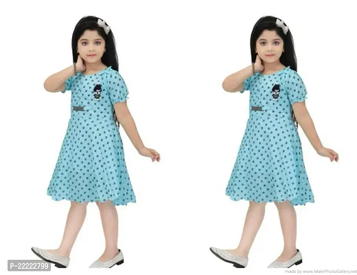 Stylish Cotton Frocks For Girl Pack Of 2-thumb0