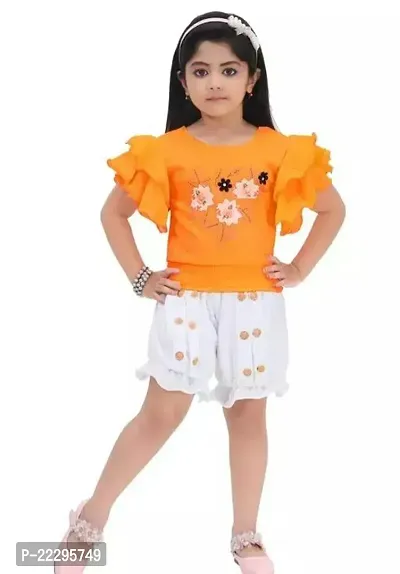 Stylish Girls Cotton Top with Bottom Set Pack of 1-thumb0