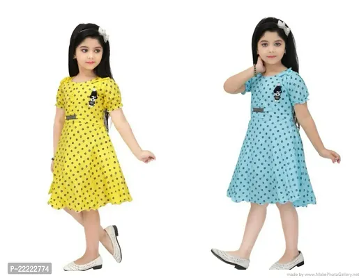 Stylish Cotton Frocks For Girl Pack Of 2-thumb0