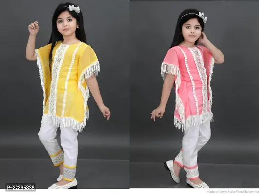 Stylish Girls Cotton Top with Bottom Set Pack of 2