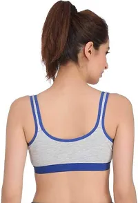 Meera's Era Women's Cotton Blend Sports Bra Non Padded Pack of 3(Size-40,Color-Pink,Red,Blue)-thumb1