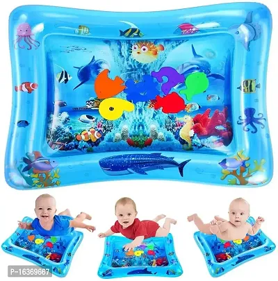Meera's Era Baby Kids Water Play Mat | Inflatable Tummy Time Leakproof Water Play Mat | Fun Activity Play Center Indoor and Outdoor Water Play Mat for Baby -Assorted Colour (69 x 50 x 8 cm) | BPM-11-thumb0