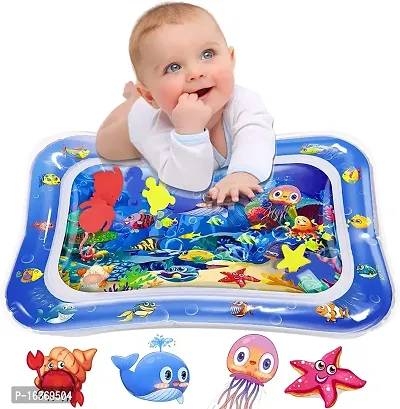Meera's Era Baby Kids Water Play Mat | Inflatable Tummy Time Leakproof Water Play Mat | Fun Activity Play Center Indoor and Outdoor Water Play Mat for Baby -Assorted Colour (69 x 50 x 8 cm) | BPM-76-thumb0
