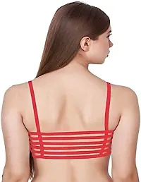 Meera's Era Pack of 2 Women Cage Bra Lightly Padded Bra (Black,Red)-thumb2