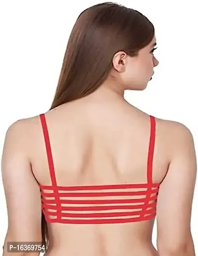 Meera's Era Pack of 2 Women Cage Bra Lightly Padded Bra (Black,Red)-thumb3