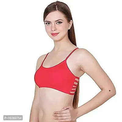 Meera's Era Pack of 2 Women Cage Bra Lightly Padded Bra (Black,Red)-thumb5