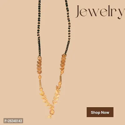 Gold Plated Necklace Mangalsutra Golden Chain Pendant for Women and Girls
