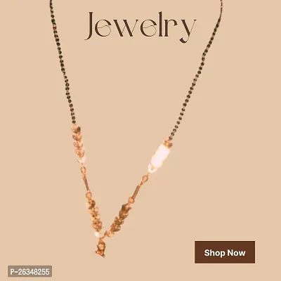 Mangalsutra for Women Stylish New Artificial Gold Long Mangalsutra Pendant with Black Bead Chain Mangalsutra for Women