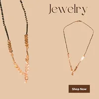 Mangalsutra for Women Stylish New Artificial Gold Long Mangalsutra Pendant with Black Bead Chain Mangalsutra for Women-thumb1