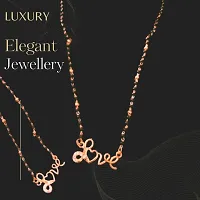 Mangalsutra Set Pendant Love Heart Shaped Excellent Finished Fancy Latest Design Trendy Party Wear American Diamond One Gram Gold Mangal sutra Necklace-thumb1