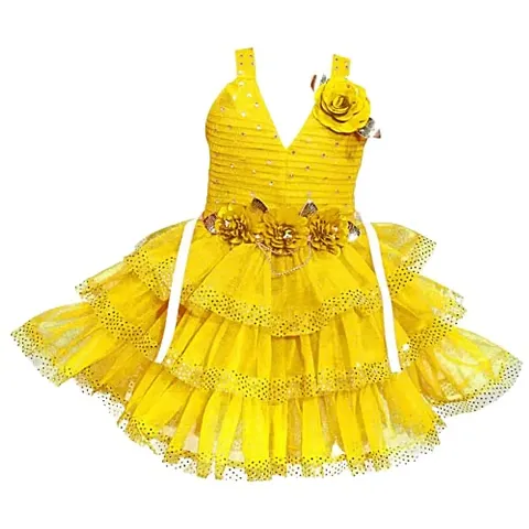 MAHEVEEN Fashion Soft Cute Casual Kids Dress Frocks for Girls/Dresses for Baby Girl/Knee Length (Frock 6__)