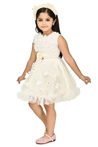 MAHEVEEN Fashion Beautiful Frock Dress for Baby Girls, Frock with Soft Satin, Midi/Knee Length Festive/Wedding Dress|Birthday Gift Item Pack of - 01-thumb2