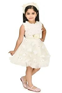 MAHEVEEN Fashion Beautiful Frock Dress for Baby Girls, Frock with Soft Satin, Midi/Knee Length Festive/Wedding Dress|Birthday Gift Item Pack of - 01-thumb1