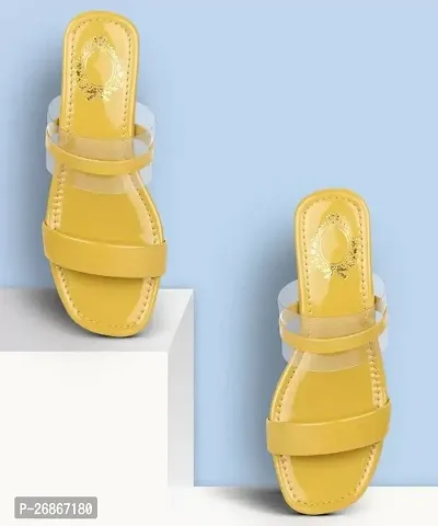 Elegant Yellow PVC Fashion Flats For Women