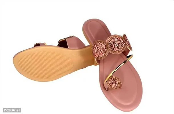 Elegant Pink PVC Fashion Flats For Women