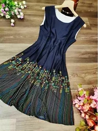 Women Satin Printed A-Line Dress-thumb1