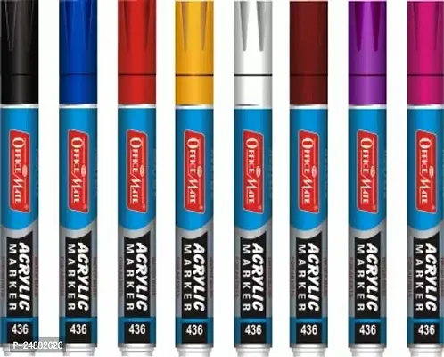 Acrylic Marker Regular Colors In Pack Of -8Pcs Set Of 1, Multicolor