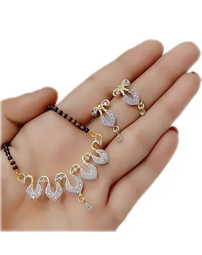 American Diamond Studded Mangalsutra Set