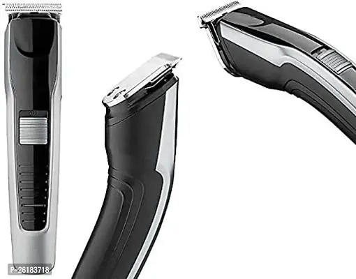 AT-538 Rechargeable Hair Beard Trimmer for Men Trendy Styler HTC Trimmer Stainless Steel Sharp Blade Beard Shaver (Black)11-thumb3