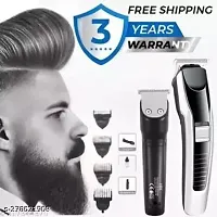 AT-538 Rechargeable Hair Beard Trimmer for Men Trendy Styler HTC Trimmer Stainless Steel Sharp Blade Beard Shaver (Black)A1-thumb3