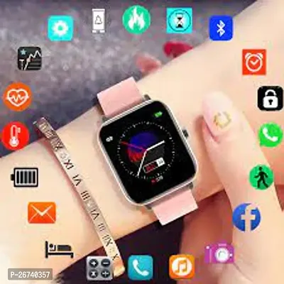 New SMART WATCH/ 2024 T 500 pink  latest version Full Touch Screen Bluetooth Smartwatch with Body Temperature, Heart Rate  Oxygen Monitor Compatible with All 3G/4G/5G Android  iOS-thumb2