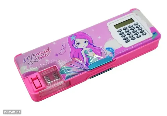PINK Pencil box with calculator pink-thumb0