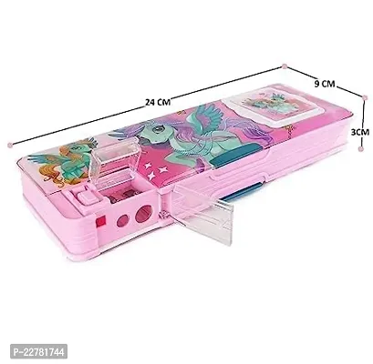 PINK Pencil box with calculator