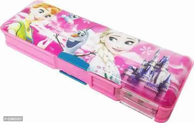 Pink pencil box with calculator