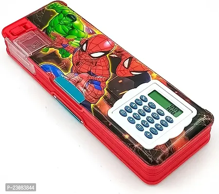 Pencil box with calculator