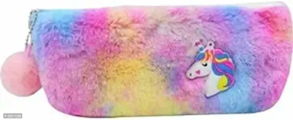 UNICORN MULTIPURPOSE FUR POUCH FOR GIRLS-thumb0