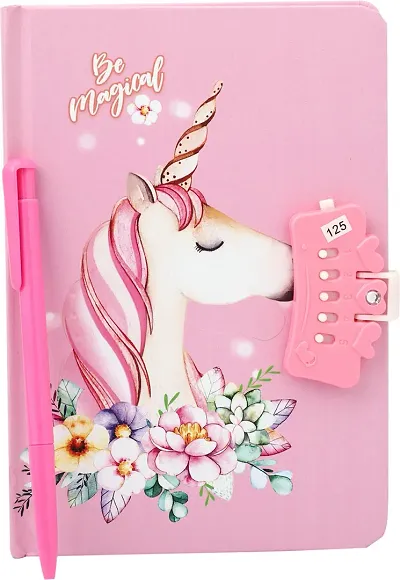 Unicorn Diary with lock and Pen