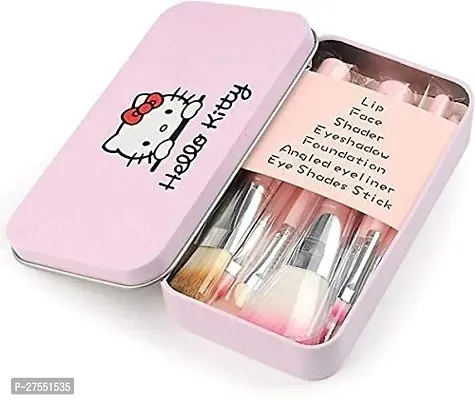 hello kitty mini makeup brush set with storage box-thumb0