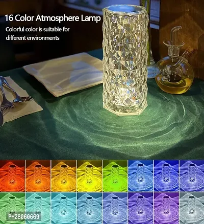 CRYSTAL LAMP, ROSE DIAMOND TABLE LAMP, 16 COLORS RGB WITH TOUCH AND REMOTE CONTROL, USB RECHARGEABLE DECORATIVE ACRYLIC RAYS LAMP