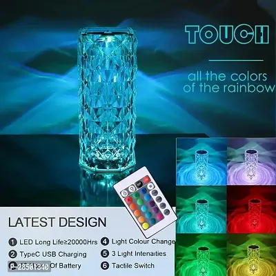 Crystal Usb Rechargeable Light Color Changing Decorative Table Lamp