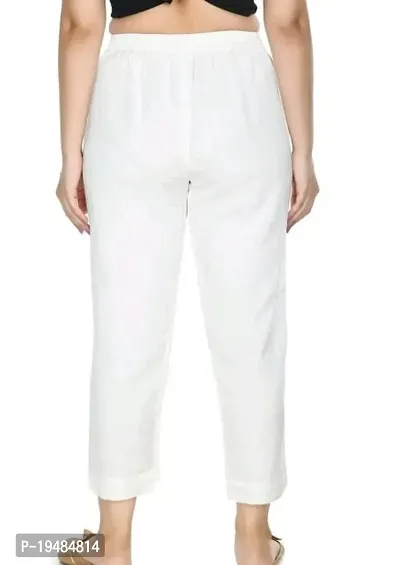 AREEBA FASHION Regular Fit Women White Trousers-thumb2